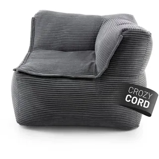 Lumaland Modulares Eckteil rechts - Cord-Reihe | Indoor Sitzsack mit Softer Struktur, ideal Sofa Modulen & zum Pouf | Bean Bag mit Füllung - für Wohnzimmer & Co. - 81x81x70 cm