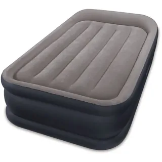 Intex Deluxe Pillow Rest Raised Luftbett - Twin - 99 x 191 x 42 cm - Mit eingebaute elektrische Pumpe 64132 Top: Grey/Bottom: Blue