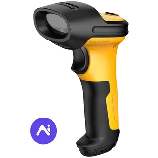 Inateck Barcode Scanner Wireless mit AI, 2.4GHz, Akku mit 2600 mAh, 60 m Reichweite, Automatisches Abtasten für Schnelles und Präzises Scannen, Betriebsdauer ca. 1 Monat, P6-AI