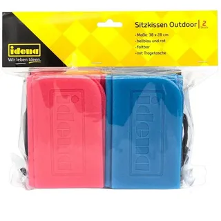 IDENA Sitzkissen 38 x 28 cm blau/rot 2 St.