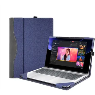 Laptop-Schutzhülle für HP OmniBook 7 NGAI 17-dc und OmniBook X Next Gen AI PC 17-dd, PU-Leder, mit Stifthalter, Blau