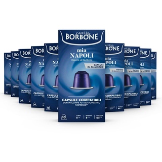 Caffe Borbone "Mia Napoli" Mischung - 100 Aluminium-Kapseln (10 x 10 Stück) – Kompatibel mit Kaffeemaschinen für den Hausgebrauch der Marke Nespresso*