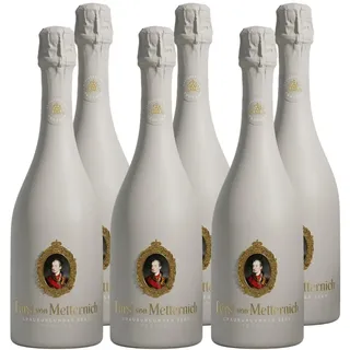 Fürst von Metternich Grauburgunder Sekt Trocken (6 x 0,75 l) – deutscher Premiumsekt mit typischem Metternich-Geschmacksprofil – elegante Flasche im neuen Look – für festliche Anlässe