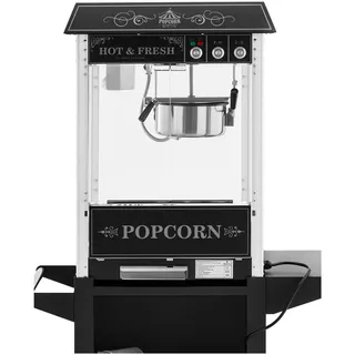 Royal Catering Popcornmaschine mit Wagen Retro-Design Fun Kitchen, schwarz