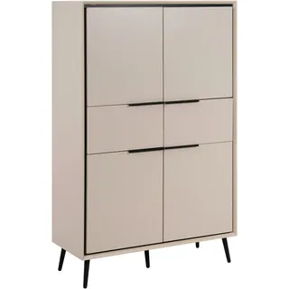 Livetastic Highboard Schwarz, Sandfarben - beige