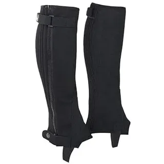 START Reitchaps für Kinder & Erwachsene – waschbare Mini-Chaps aus Kunstleder mit seitlichem Reißverschluss & elastischem Einsatz – Amara (Schwarz, 10) - 10 (28/27)