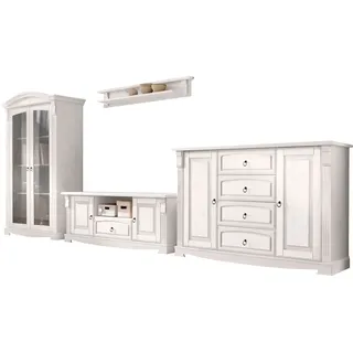 OTTO home Wohnwand OTTO HOME "Anna", weiß, Kastenmöbel-Sets, Wohnwand, aus massiver Kiefer, FSC, im romantischen Landhausstil
