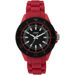 s.Oliver Armbanduhr mit Silikonarmband - Rot