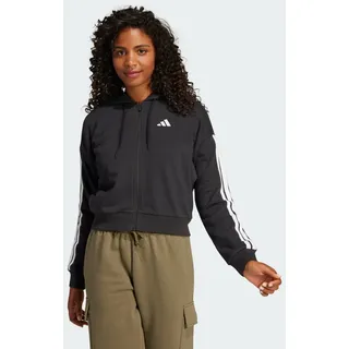 adidas Essentials 3-Streifen French Terry Reißverschlusspullover Black / White XS