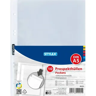 Stylex 10 Stylex Prospekthüllen A5 Klarsichthüllen