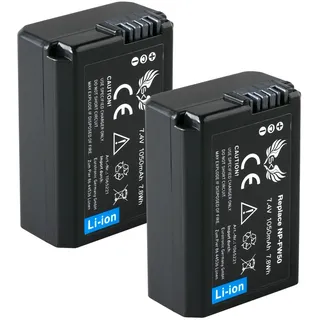 2X SK Akku Sony NP-FW50 |- 1050mAh -| für Sony Alpha 7 7II 7R 7S II 5100 6300 6500 // NEX-3 NEX-6 NEX-7 NEX-F3 // DSC RX10 // SLT A35 A55 // ZV-E10