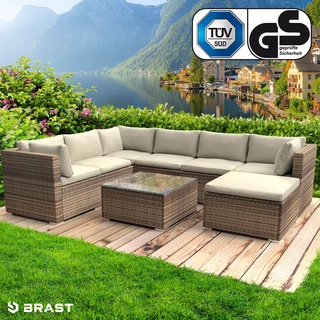 Rattan Gartenlounge Set LUXUS braun