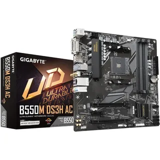 Gigabyte B550M DS3H AC Mainboard Sockel AM4 WIFI/M.2/HDMI/DVI/USB
