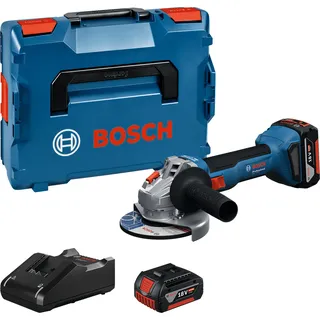 Bosch GWS 18 V-8 inkl. 2 x 5,0 Ah + Ladegerät + L-BOXX