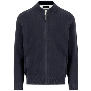 FYNCH-HATTON Strickjacke FYNCH-HATTON, Herren, Gr. 4XL, blau (navy), Strick, Obermaterial: 100% Baumwolle, unifarben, normal hüftbedeckend, Rundhals, Flachstrickbündchen, Strickjacken Strickjacke