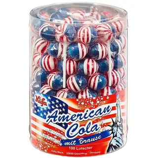 Küfa-Werk GmbH & Co. KG Küfa American Cola Lutscher mit Brausepulver Dose 100 Stück 1600g