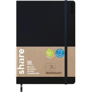 Share Notizbuch blanko Schwarz