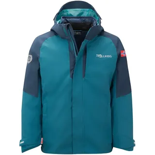 TROLLKIDS Skanden Jacke - Dark Marine / Mystic Blue / Arctic Blue - 140 cm