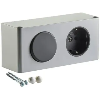 SOTech Steckdose Powerbox für Spiegelschränke Silbergrau Stromversorgung für 12 V LED-Beleuchtung