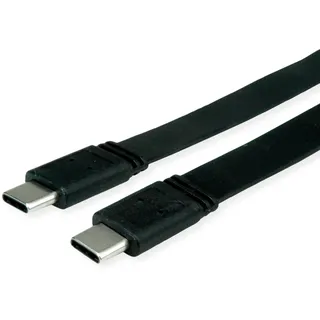 Value USB4 Gen 3 Kabel, C-C, ST/ST, 8K UHD-2, 40Gbit/s, Emark, 100W, extra-flach, schwarz, 0,5 m
