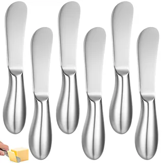 XTUDOU® 6 Stück Buttermesser Klein, Käsemesser Edelstahl, Buttermesser klein Edelstahl, für Sahne, Marmelade, KäSe, GebäCkherstellung