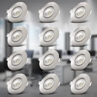 B.K.Licht - 12er Set LED warmweiß, Matt-Nickel