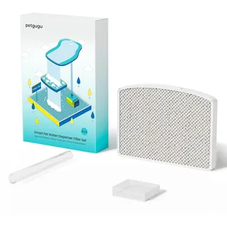 PETGUGU Katzenbrunnen Filter, 8-Stufiges Aktivkohle Filtersystem für Trinkbrunnen für Katze PF1 & PF1L für Sauberes Wasser und Gesunde Haustiere