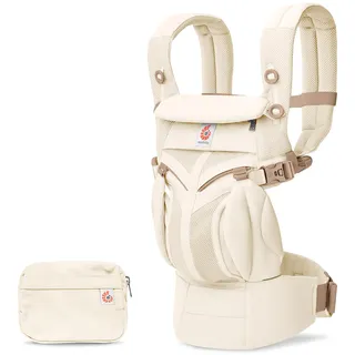 Ergobaby Babytrage für Neugeborene ab Geburt, Baby Tragesystem Omni Classic Mesh, Baby-Tragetasche Bauchtrage Rückentrage, Luminous Ivory
