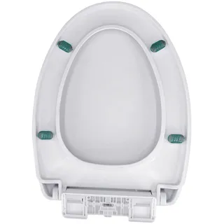 BHBXZZDB Premium Toilettendeckel Abnehmbar Weiß WC Sitz, Klodeckel mit Absenkautomatik, Klobrille, Toilettensitz, WC Deckel, Toilettenbrille Klobrille, Oval