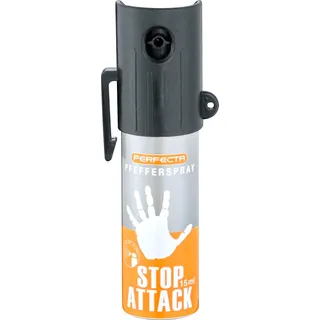Perfecta Pfefferspray Stop Attack, Tierabwehrspray 15 ml, Abwehrspray ideal zur Selbstverteidigung, 2 m Sprühweite