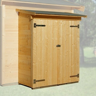 Weka Gerätehaus-Anbau  (Außenbreite inkl. Dachüberstand: 143 cm, Außentiefe inkl. Dachüberstand: 75 cm, Holz, Natur lasiert, Lasiert)