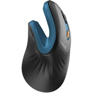 ProtoArc EM11 NL Kabellos Bluetooth5.0 Ergonomische Vertikale Maus | Aufladbar, mit 3 Gerät (2*Bluetooth+USB), für Kleine bis Mittelgroße Hände, für Computer, iPad, Mac, Windows - Schwarzblau