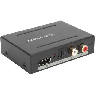 4K HDMI Audio Extractor Splitter, HDMI zu HDMI Audio Converter + Optical Toslink SPDIF + L/R Stereo Analog Audio Adapter für Stick, Blu-Ray Player, HDTV(schwarz)