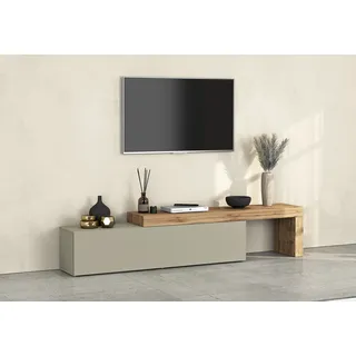 INOSIGN »Chronos TV-Board, TV-Schrank« braun (taube, eiche wotan), B:270cm H:51cm T:40cm, Sideboards, Breite verstellbar von 190 bis 350 cm, TV-Board,Lowboard,1 Klappe und ein L-Förmiger Aufsatz