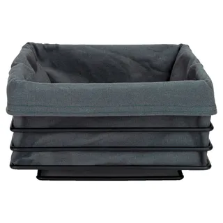 JUSTINUS Brotkorb eckig - Schwarz - - 23 x 21,5 cm - mit Stoffeinlage - Serviergeschirr, Brotkörbe