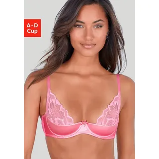 LASCANA aus edlem Satin-Material mit dezent transparenter Spitze, sexy Dessous rosa 70
