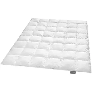Traumnacht Exklusiv medium Daunendecke mit neuen weißen Daunen (90%) und Federn (10%), DIN EN 12934, 155 x 220 cm, Down Pass und Öko-Tex zertifiziert, produziert nach deutschem Qualitätsstandard