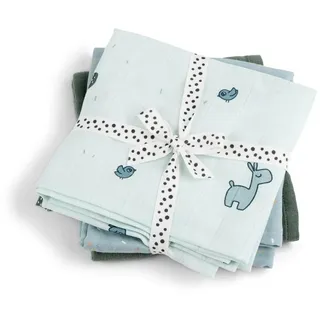 Done by Deer Mullwindeln 3-er Pack GOTS Lalee Blau - 70 x 70 cm - GOTS® Zertifiziert Stoffwindelset, 100% Bio-Baumwolle
