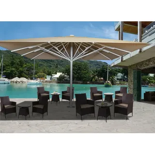 XXL-Marktschirm HWC-D20b, Gastronomie-Luxus-Sonnenschirm, 5x5m, beige