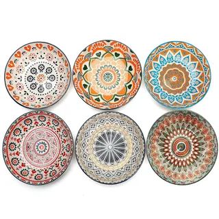 TuYines Porzellan Dipschalen,Tapas Schalen Set,14 cm Soja Saucenschälchen,Snackschalen & Dipschalen,Dipschälchen,Gewürzschalen,Snackschalen Set 6er,Ø 14 cm Snack Bowl für Sushi, Snack