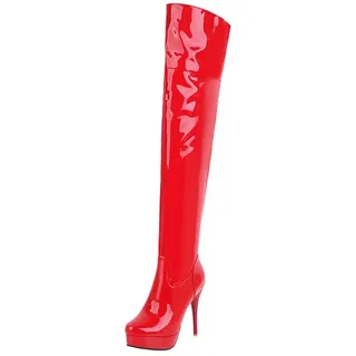 HSyc JRX Plateau Overknee Stiefel Lack Stiletto High Heels Langschaft Stiefel 44 - 44 EU