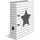 7191 10x Motivordner Stars Weiß gestreift