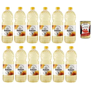 Basso Sonnenblumenöl,Olio Di Semi Di Girasole Speiseöl 12x 1lt Pet+Polpa 400g