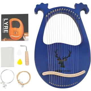 Leierharfe 16 Saiten Mahagoni Korpus Lyre Harfe mit Stimmschlüssel Pick Musikinstrument für Erwachsene Kinder Anfänger