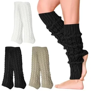 LTANQIN 3 Paare Winter Stulpen Damen, Leg Warmers, Warme Beinstulpen Strick, Beinwärmer, Stulpen Für Damen, Beinstulpen damen Stricken Legwarmers für Winterwärmer, für Winter Frühling und Herbst - Einheitsgröße