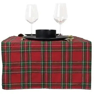Tischläufer Schottenkaro rot grün 45x150cm