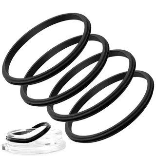 4 Stück Dichtungsringe Set Silikondichtung Ersatzteil, Schwarz Dichtungsring Trinkflasche Ersatz Dichtungen, Aus Lebensmittel-Silikon, Thermobecher Ersatz Dichtungen für Kaffeebecher Deckel (20oz)