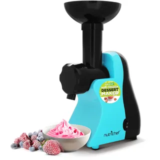 Nutrichef NCIM30 Electric Maker Fruit Sorbet Machine Makes Healthy Vegan Ice Cream Desserts, Soft Serve Gelato, Smoothie, Slushie, Frozen Dairy Free Yogurt w/Recipe Book