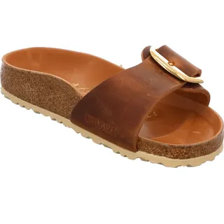 Birkenstock Madrid Big Buckle Nubukleder geölt schmal cognac 40