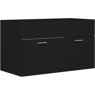 vidaXL Waschbeckenunterschrank Schwarz 80x38,5x46 cm Holzwerkstoff